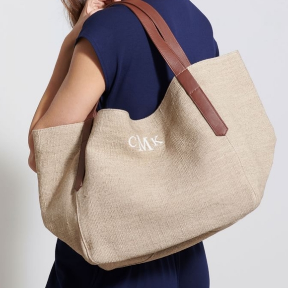 Mark & Graham Handbags - Mark & Graham ITALIAN LINEN TRAVEL TOTE